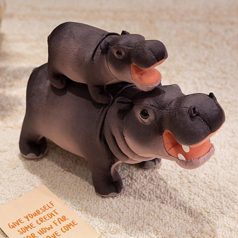 Cartoon Simulation Animal Rhino Doll Plush Toy Hippo Doll Children Soothing Rag Doll Male Birthday Gift