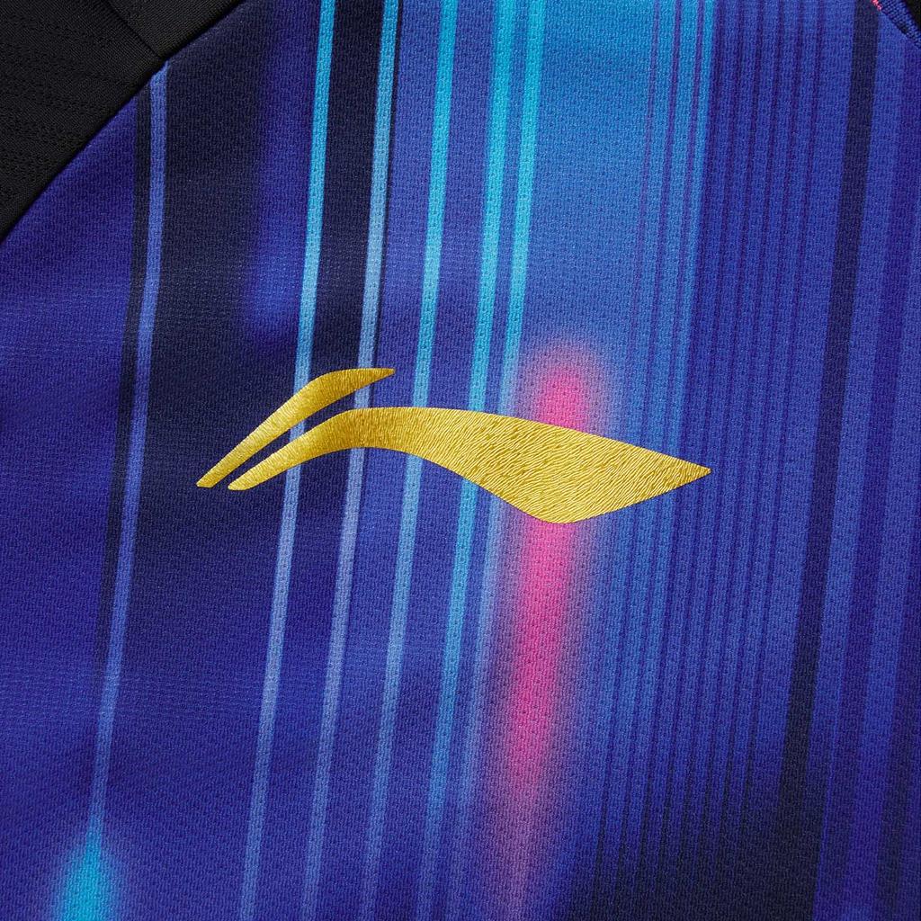 Seria Tenisa Stołowego Li Ning Okrągły Dekolt Chłodna Antybakteryjna Koszulka z Krótkim Rękawem Unisex Koszulki AAYV075-1