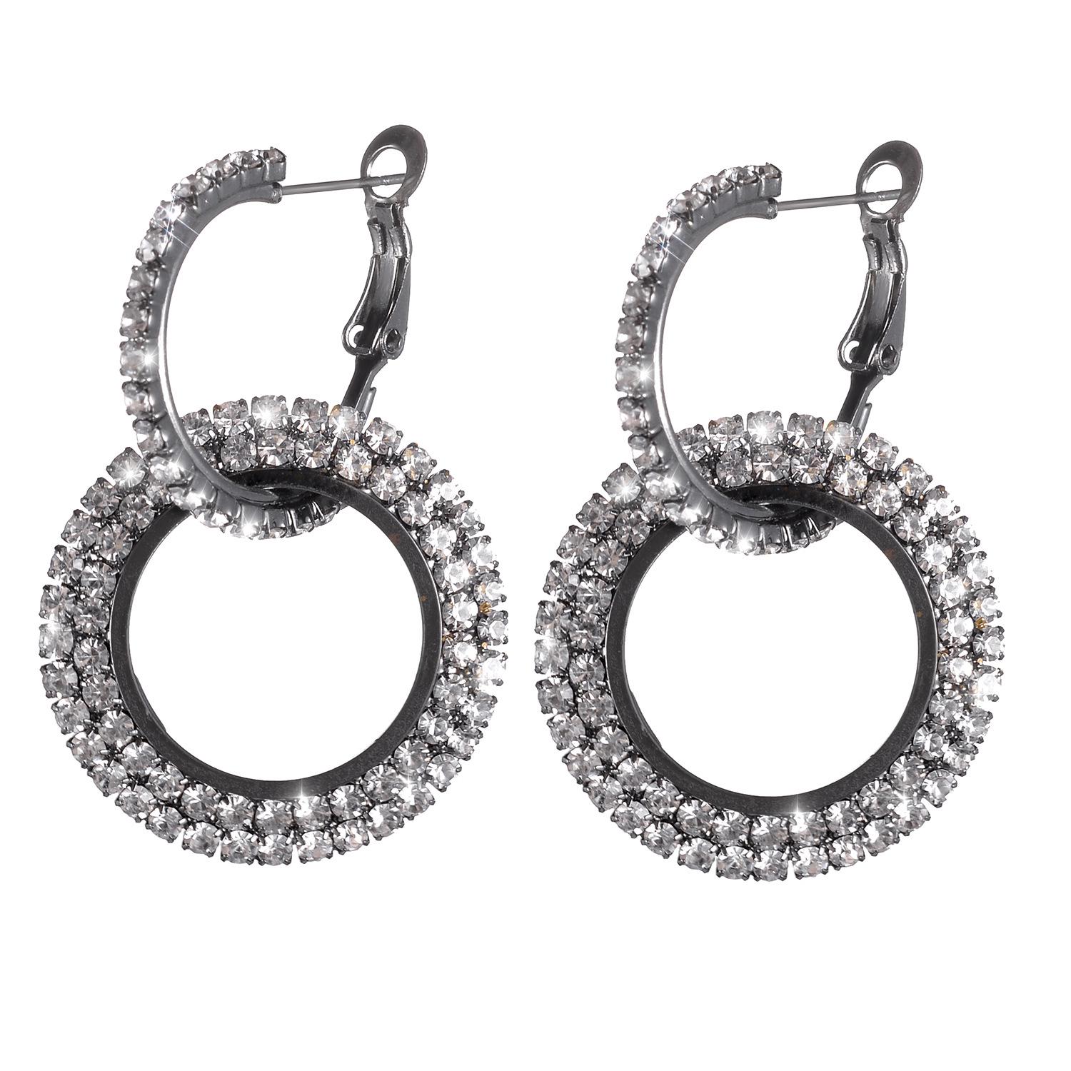 Rhinestone Water Diamond Hoop and Stud Earrings