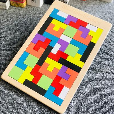 Tetris Holzpuzzle Holzbausteinspiel Puzzlespiel Kinder Lehre Lernspielzeug