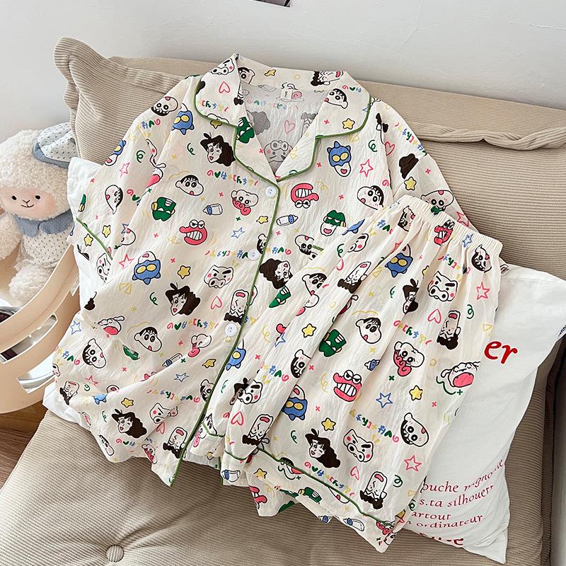 Plus Size Cloud Cotton Pajama Set: Short Sleeve & Shorts with Loose Cardigan