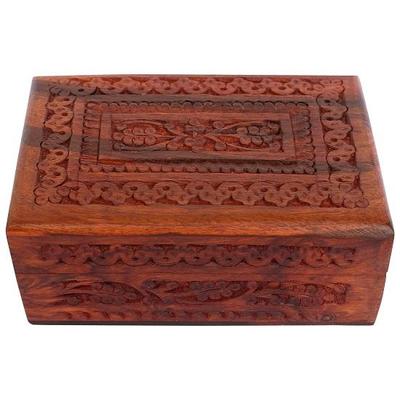 Handmade Wooden Jewellery Box for Women Wood Jewel Organizer Hand Carved with Intricate Carvings Gift Items