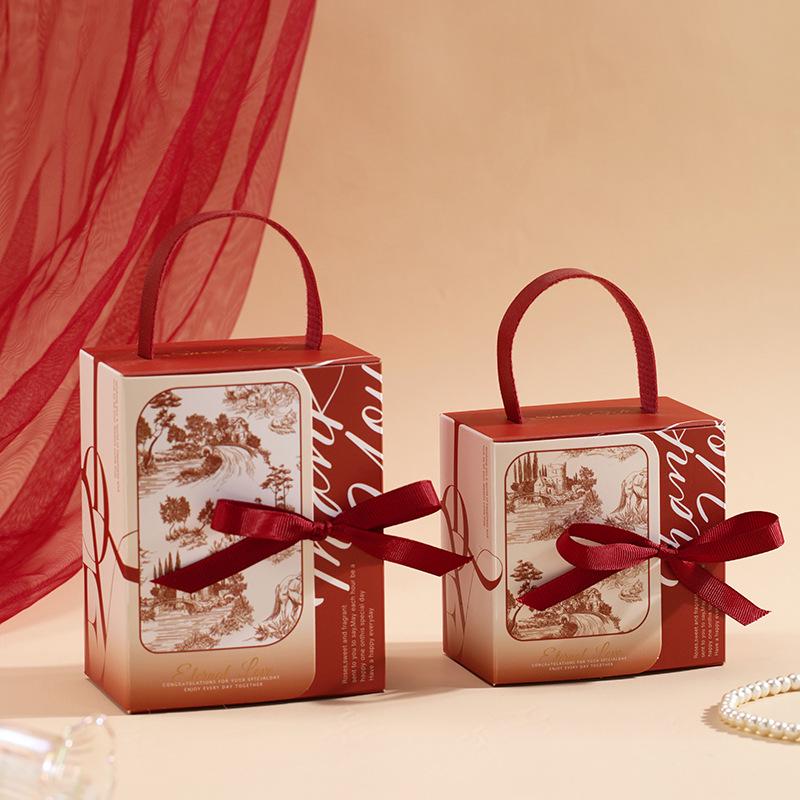 Mori Style European Candy Box - Elegant and Fresh Wedding/Engagement Gift Bag Small 9*9*5.5 cm