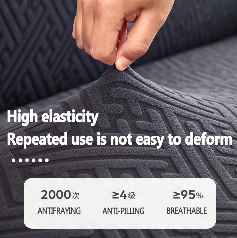 Specially For Thickened Elastic Sofa Cover All-Inclusive Universal Cover All Seasons Universal Jacquard Fleece Fabric Cover