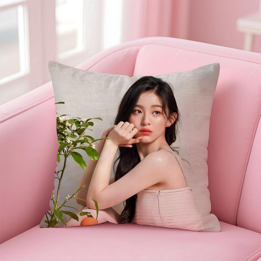 Hot Cute Korean Kpop Actor PPark Jihu Cushion Cover Pillowcase Short Plush Invisible Zipper Room Sofa Cushion Cover