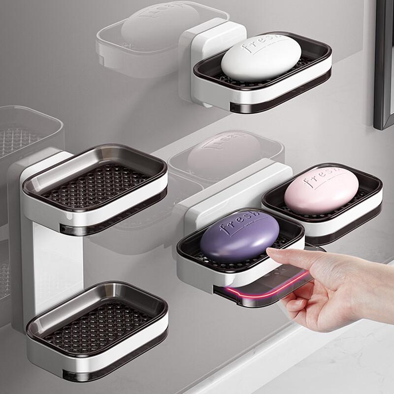 YOUQIN Drill-Free Wall-Mounted Double-Layer Soap Holder