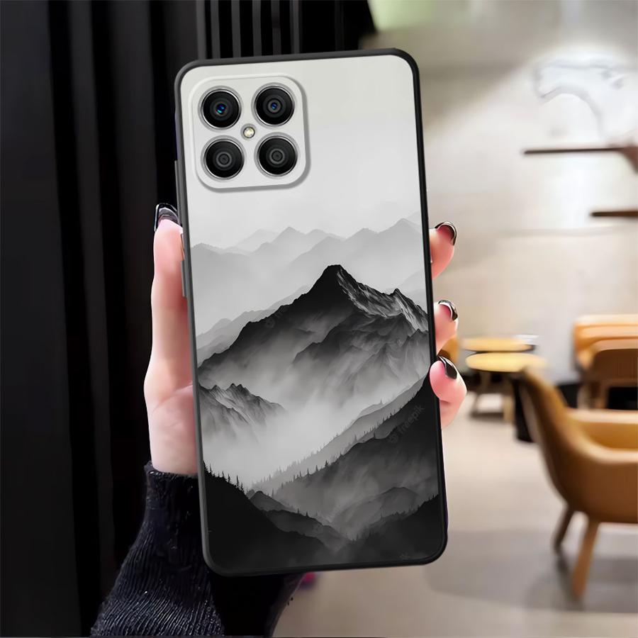 Funda Phone Cover Case for Honor X5b X6 200 400 Lite 70 X9a 90 8X X7 X8 Magic5Lite Ink Art Print Japanese Landscape Mountain