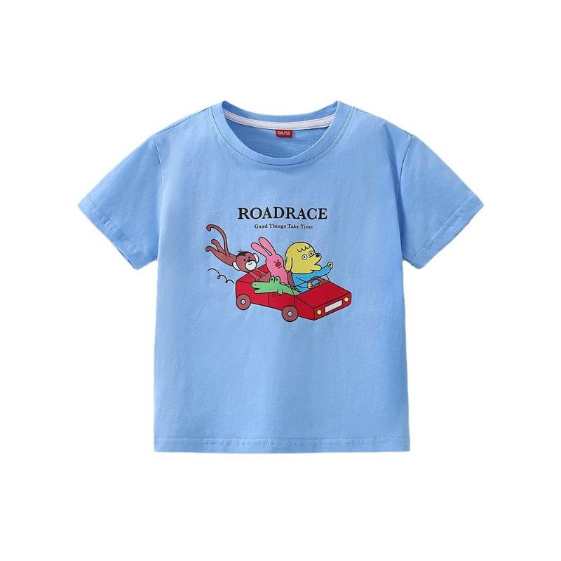 Summer New Children's Clothing Girls' Short-Sleeved Cartoon T-shirt Children's Round Neck Bottoming Shirt Baby's Top Trendy