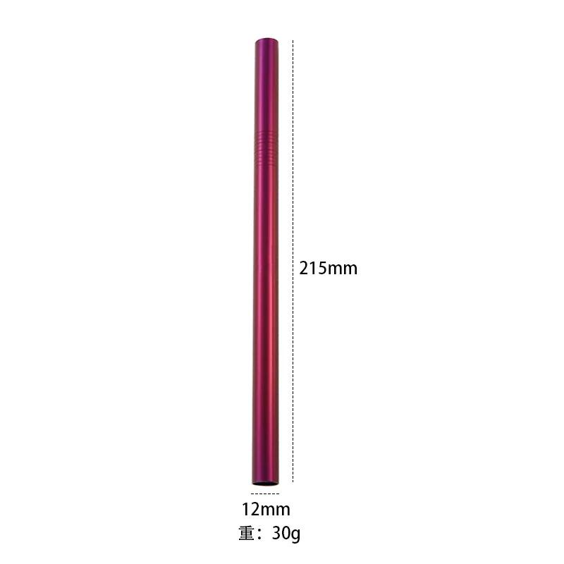 304 Stainless Steel Straw Reusable Metal Straws Set 12mm Diameter Bubble Tea Milkshake Drinking Boba Straw