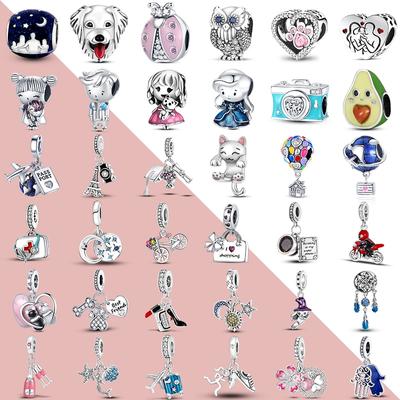925 Silver Fashion Charm Beaded DIY Jewelry Personality Bracelet Accessories