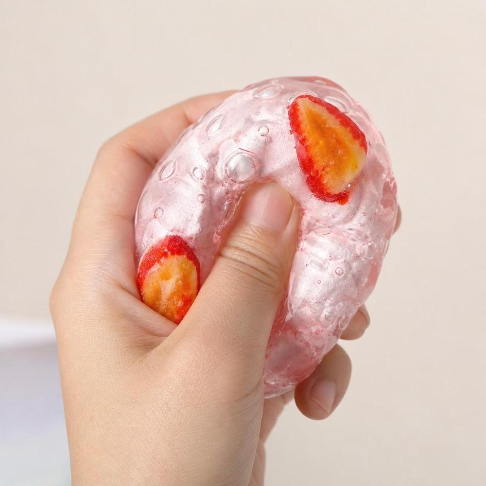 Crunchy Strawberry Squeeze Ball Sound Effects Strawberry Pinch for Kids Adults