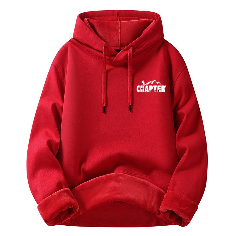 Black padded hooded sweater men's autumn and winter new cotton couple models thickened loose top coat