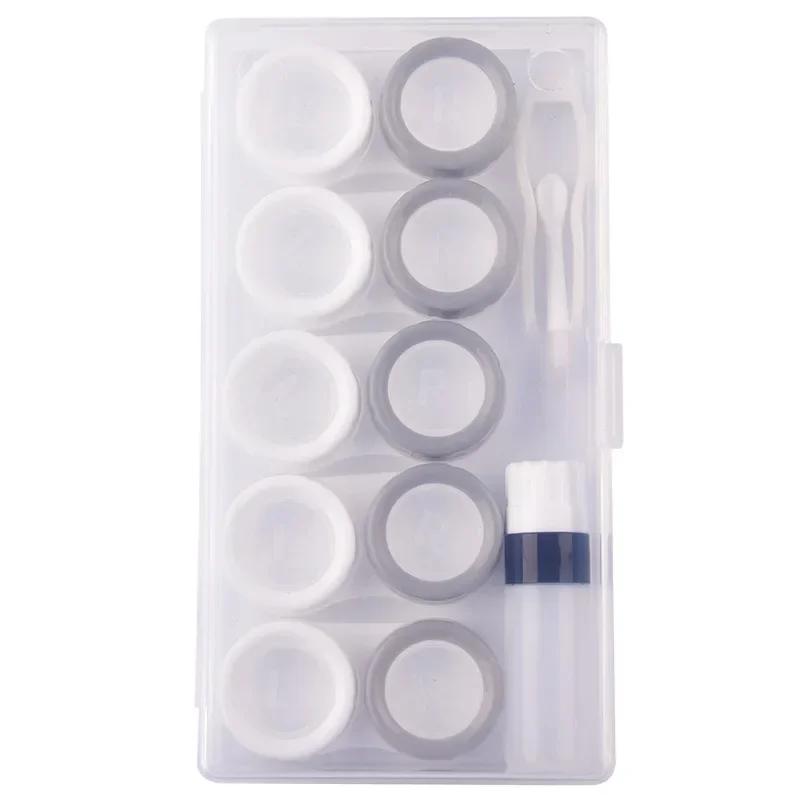 5 Pairs Contact Lens Case Eye Contact Lens Box Women Travel Contact Lenses Case Soak Container Lenses Box for Beauty Pupil