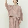 Johnature Women Chinese Style Shirts Solid Color Stand Tops Vintage Blend Summer Blouses Seven Sleeve Button Shirts