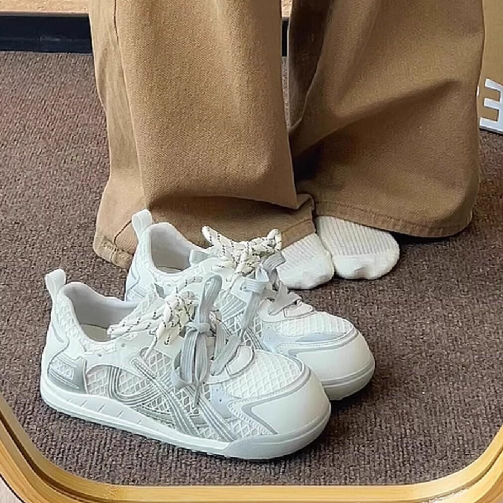 Thick-soled Height-increasing Ugly and Cute Agam German Training Shoes for Women's 2025 Summer New Mesh Breathable Niche Casual Sports Shoes