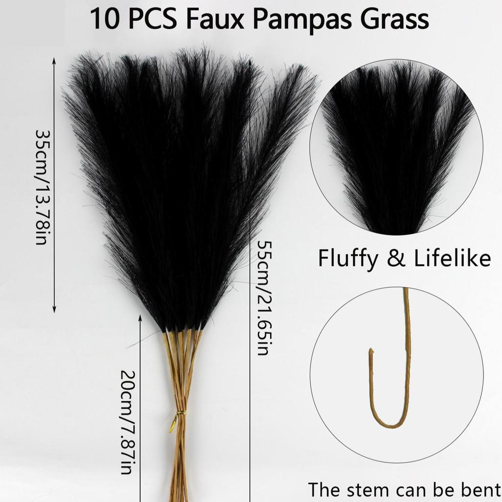 Artificial Pampas Grass & Cattails: Eternal Flower Wedding & Home Décor (55cm)
