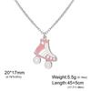 Lucktune Alloy Roller Skates Pendant Necklace for Women Ice Skating Shoes Crystal Zircon Choker Necklace Jewelry Winter Gift New