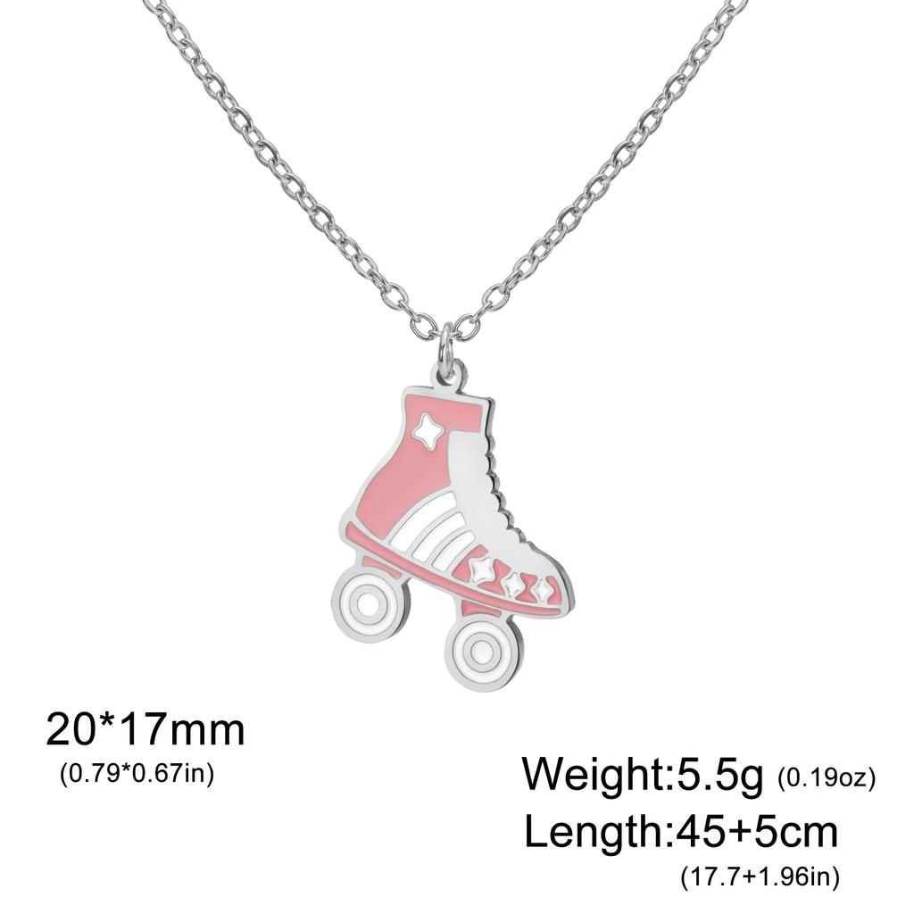 Lucktune Alloy Roller Skates Pendant Necklace for Women Ice Skating Shoes Crystal Zircon Choker Necklace Jewelry Winter Gift New
