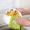 4-Pack Cartoon Avocado Pattern Thickened Polyester Rag Kitchen Dish Cloth Cleaning Cloth Embroidered Towel Absorbent Square Towe