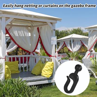 Gazebo Drape Hooks Tent Door Cloth Hooks Plastic Accessories For Transparent Gauze Curtain Rustproof Hangers For Fence Indoor