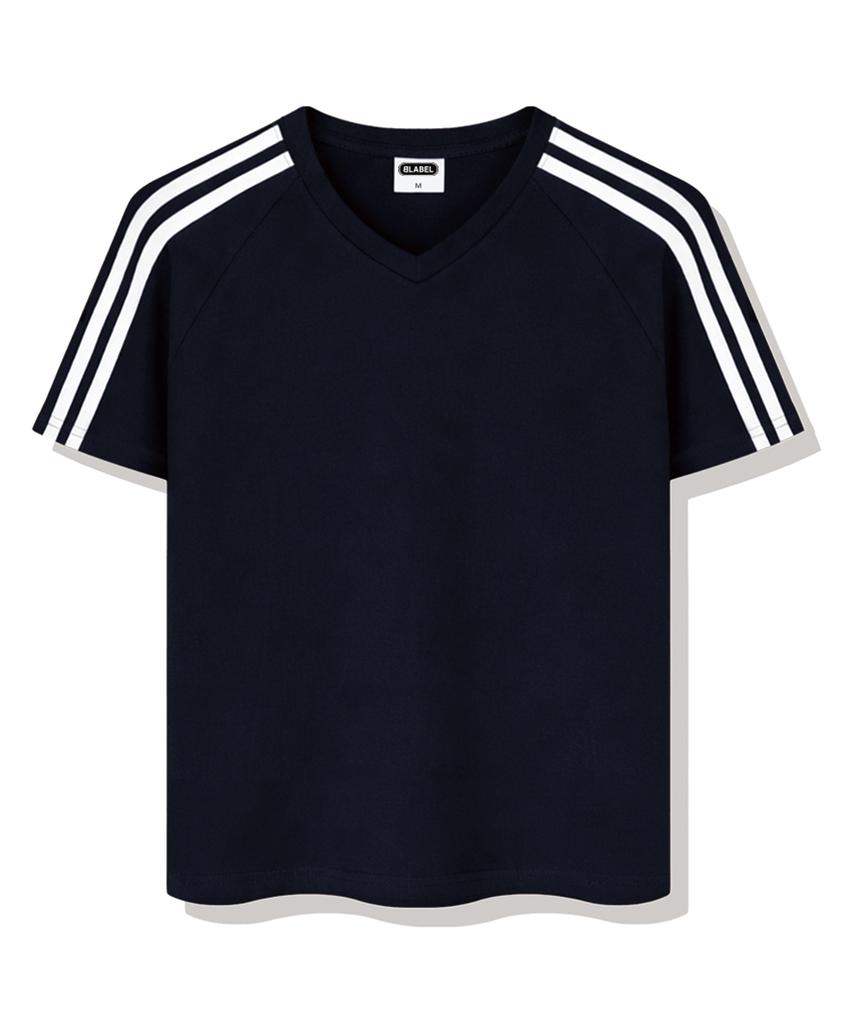 Beijiglabel Matthew Track V-Neck Short-Sleeved T-Shirt 4 Colors [Blsv_1001]