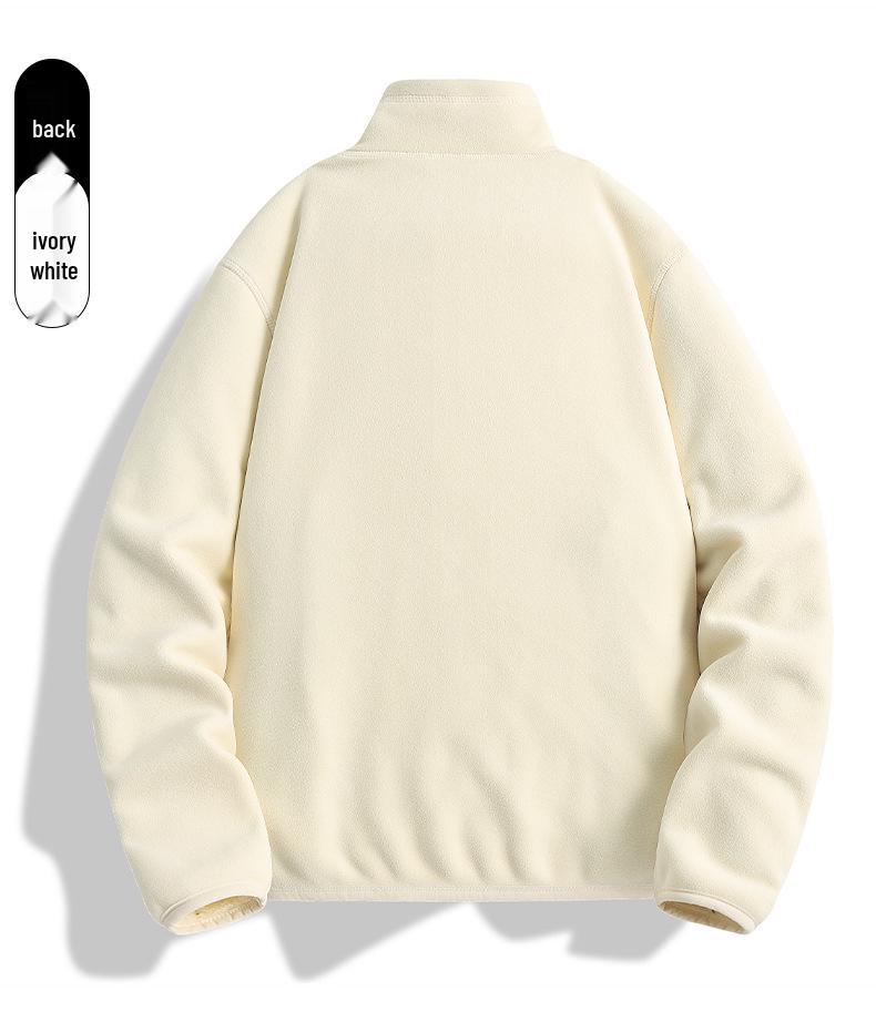 Unisex Fleecejacke mit Stehkragen - Lammfleece-Cardigan für Herbst und Winter, Kundenspezifisches Logo verfügbar