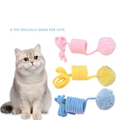 Neue Farbe Feder Katzenspielzeug Ball Katze Selbstentlastung Beißhasen Hasen Saugnäpfe Hängende Türen Automatischer Katzenstab