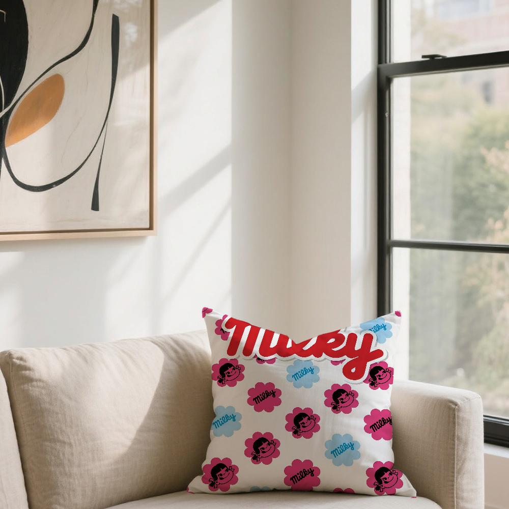 

Cute F-Fujiya Peko Chan cushion cover For Sofa Car Office Cafe Soft And Comfortable Double-Sided Printing Pillow Cover 30cmx30cm