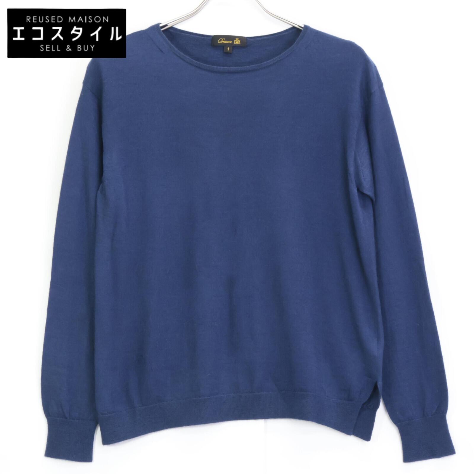 

DRAWER Excellent condition 6513-106-0560 Cashmerex silk high gauge knit tops 1 blueUsed