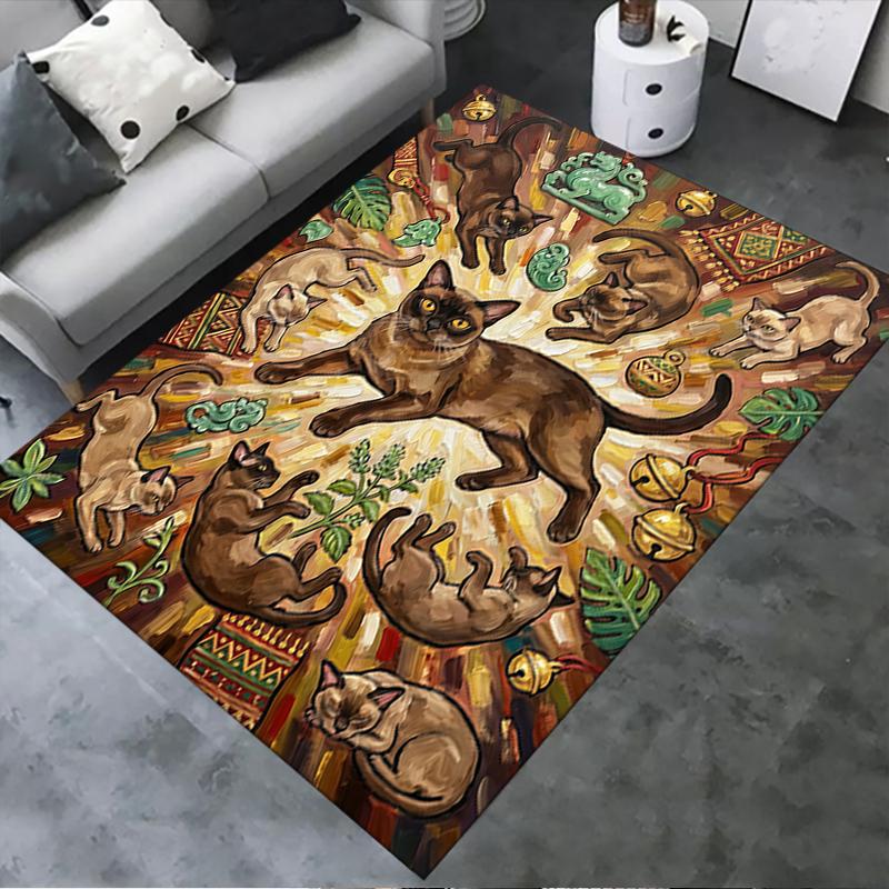 2025 New Cute kitten Carpet Rug for Living Room Bedroom Home Sofa Decoration,Kids play Non-slip Floor Mat