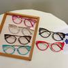 Retro Trend Cat'S Eye Fashion Anti-Blue Light Glasses Small Fragrance Style Plain Face Thin High Value Flat Mirror
