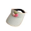 Kids' Cute Cherry Plaid Sun Visor Hat: Versatile Summer Shade