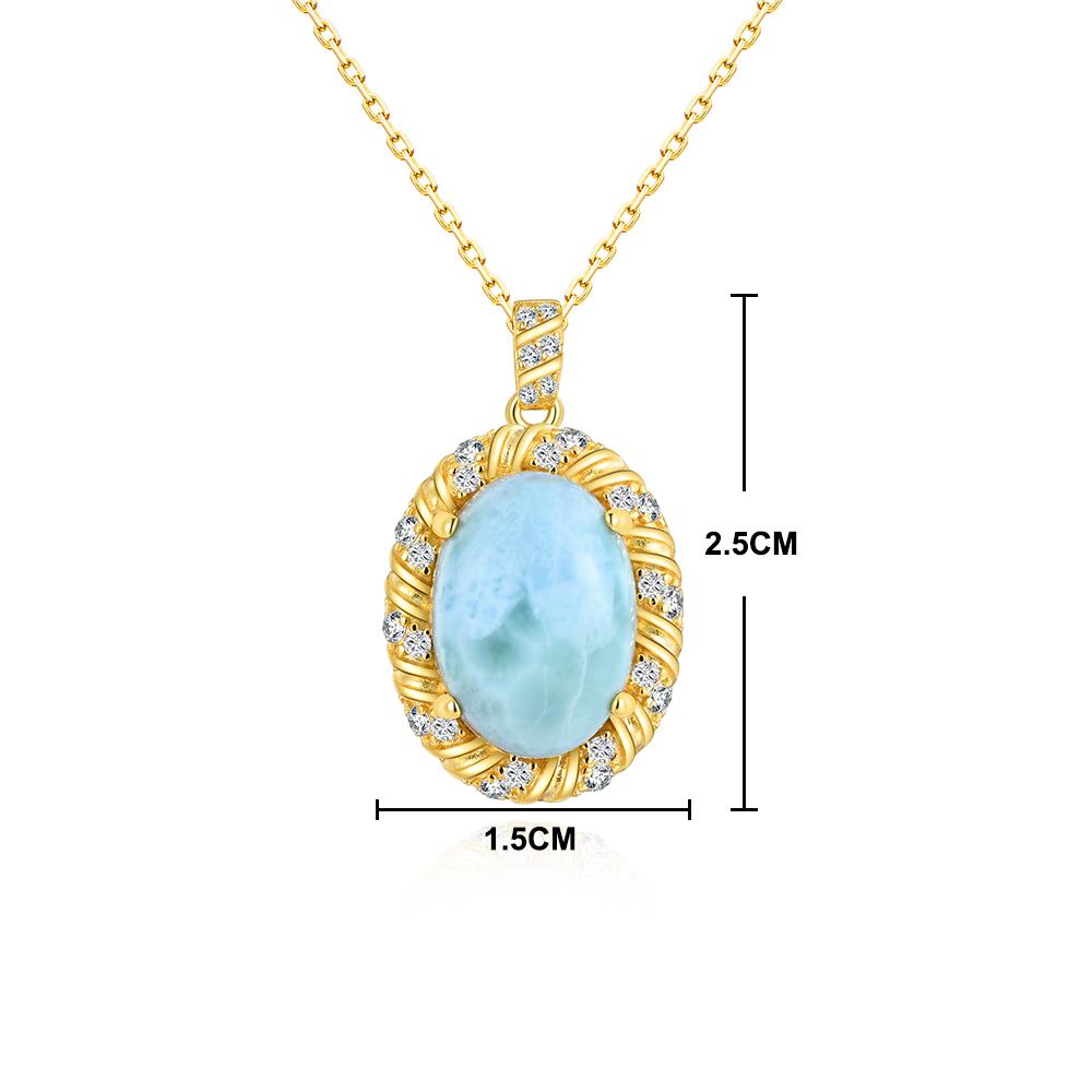 Nové prsteny náušnice přívěsek ze sterlingového stříbra 925 Přírodní drahokam larimar pravý drahokam dámské jemné šperky pro Zásnubní dárek