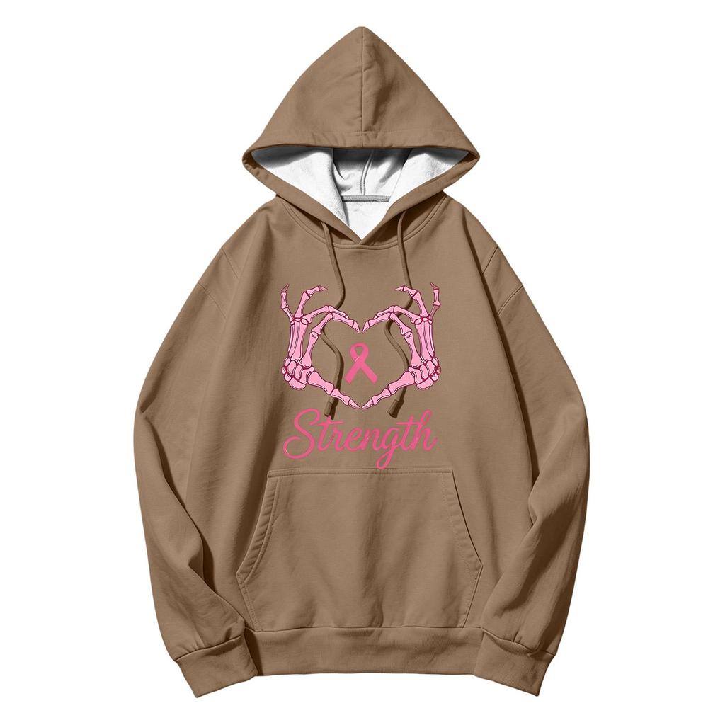 Unisex Bluza z Długim Rękawem z Nadrukiem i Kieszenią