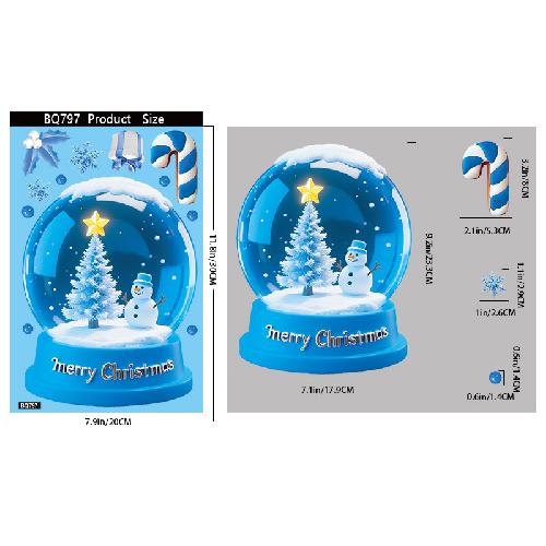 Kerst Blauwe Sneeuwman Raamstickers Kerstman Vogel Sneeuwvlok Eland Ornamenten Vrolijk Kerstfeest Gelukkig Nieuwjaar