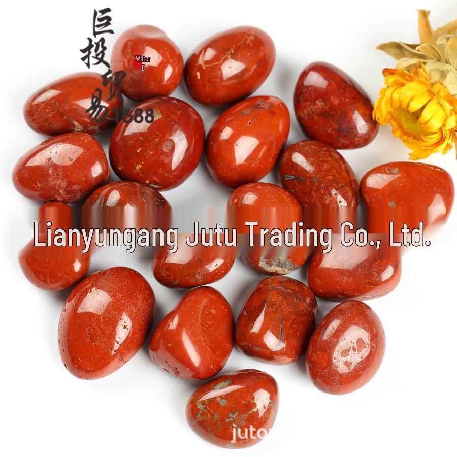 Natural Warring States Red Agate Tumbled Stone Ornament - Large Particle Rough Stone for Archaeology and Collection.