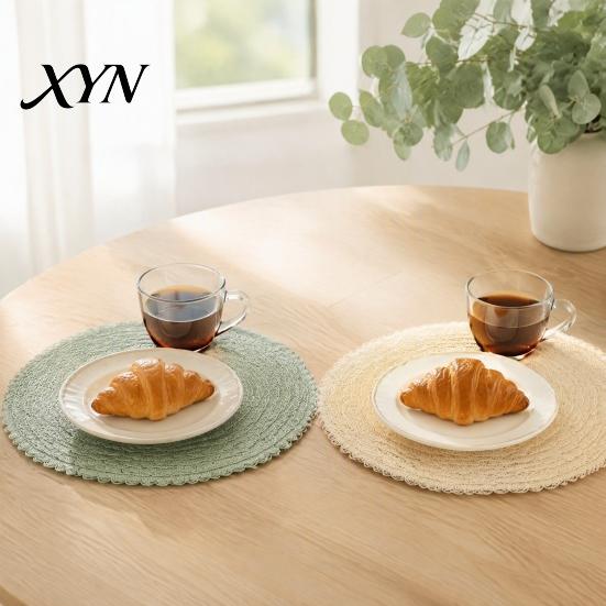 Flexible Silicone Dining Pads Round Insulated Placemat for Table, Heat Resistant Paper Place Mat, Waterproof Oil Proof Non Placemats Slip Coaster