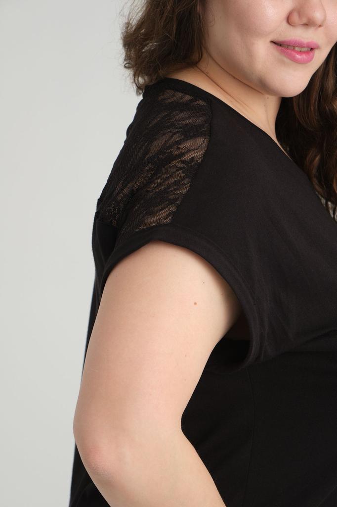 Women's Style Big Size T-Shirt Black Plus Size T-Shirt