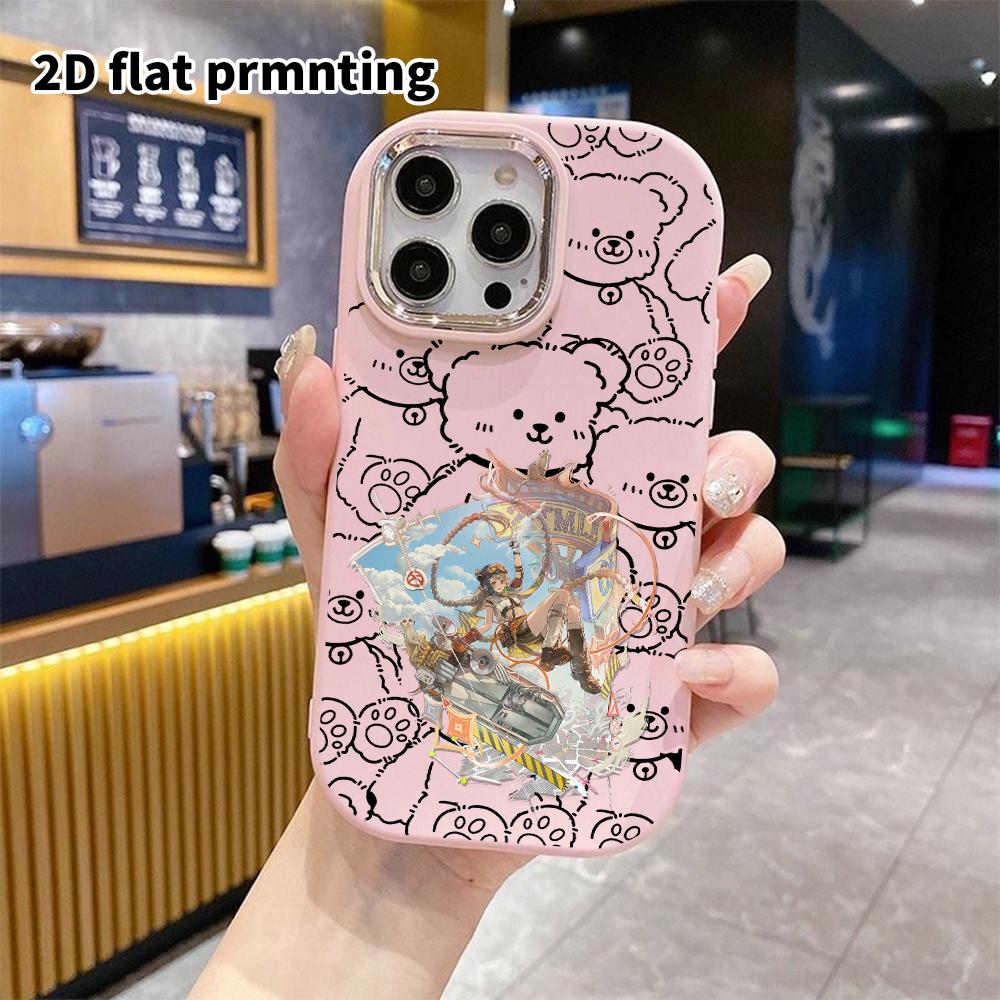 Phone Case: 2D flat design suitable for iPhone 18 17 16 15 14 13 Pro protective case, couple style, braided girl, Christmas and Halloween gift