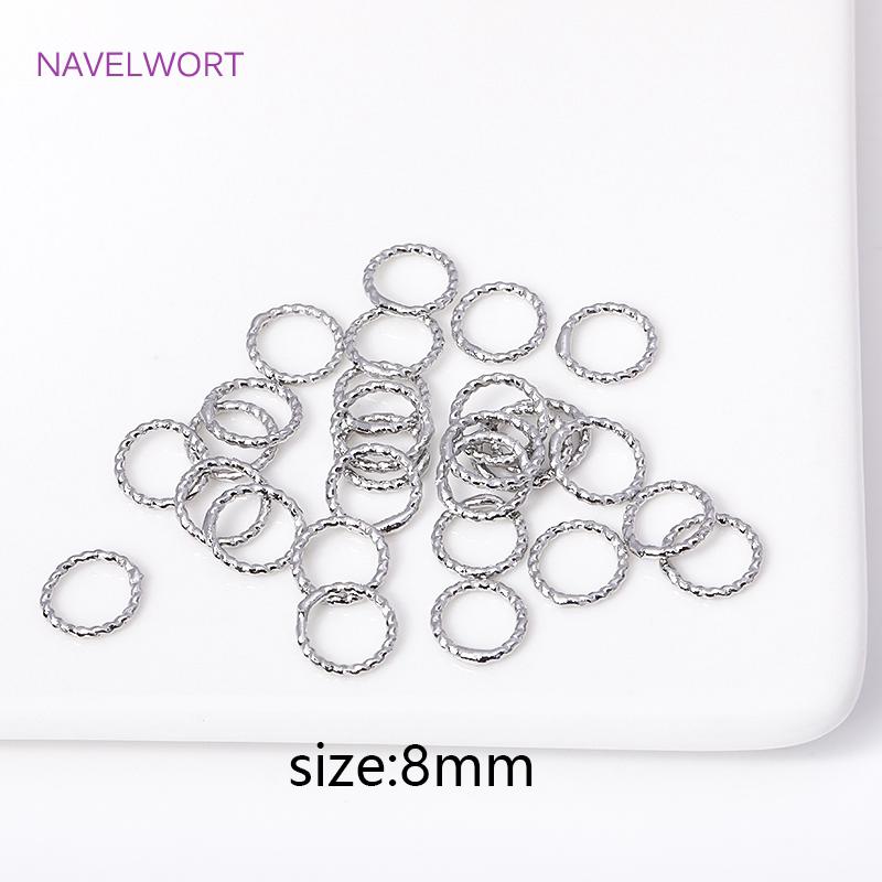 6/8/10/12MM 18K Gold Plated Brass Round Twist Closed Ring Connectors Accessories For DIY Jewelry Making Supplies Wholesale