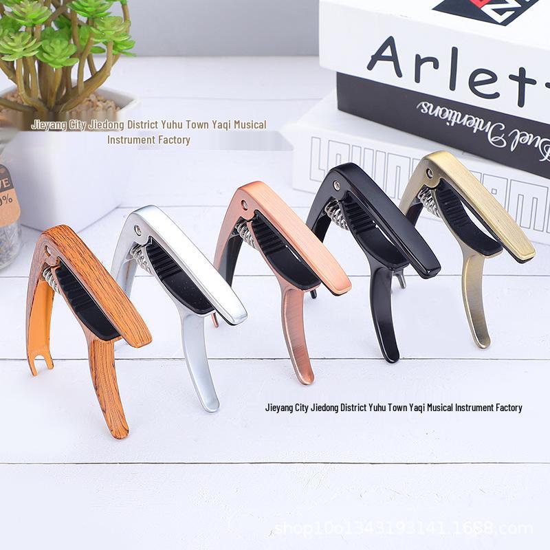 Zinc Alloy Guitar Capo for Folk & Electric Guitars - Dual-Use Accessory Blister Pack Black Deluxe