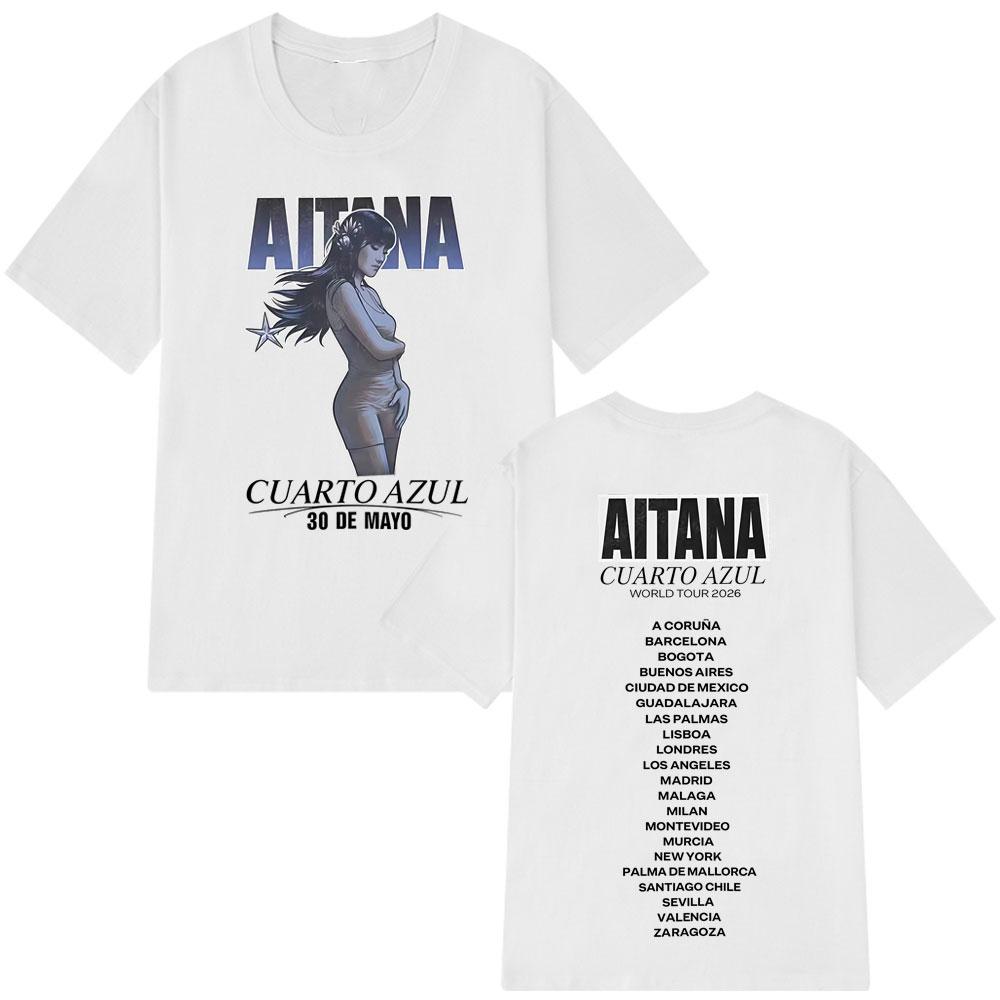 Aitanas Cuarto Azul Album T Shirt Men Women Fashion Short Sleeve Tshirt Summer Cotton Harajuku ONeck Oversize TShirt Fan Gifts