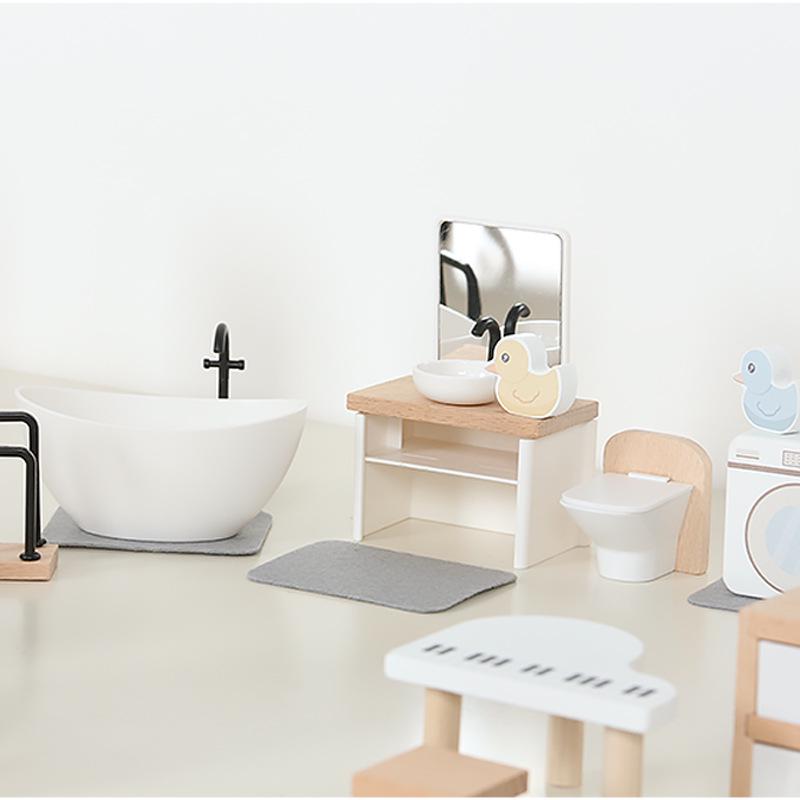 Mini Dollhouse Kitchen Set: Simulation Furniture & Food Play Scene for Kids