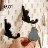 Space Saving Wall Hooks 4PCS Cat Shaped Hangers for Pegboard, Organizer Decorative Storage Easy Install Pegboard Hooks, Stable PLA Structure