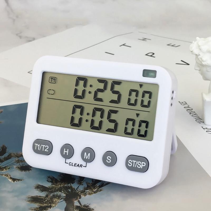 Dual Digital Timer ,Cooking Countdown Timers Kitchen Timer   Timer for w/ Magnetic -LCD Big Digits for Workout Study