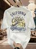 Men's Casual T-shirt "California West Coast Car" Graphic Tees Streetwear Cotton Short Sleeve Tops Summer