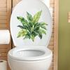 Painted Tropical Green Plant Leaves Bathroom Toilet and Home Decoration Stickers