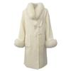 OFTBUY Autumn Winter Jacket Natural Real Big Fox Fur Collar Long Thick Warm Wool Blends Coat Women Outerwear Embroidery Chinese