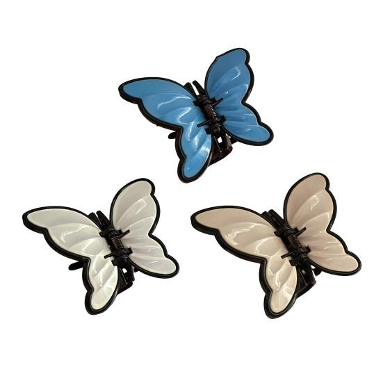 Hair Claw Stable Gripping Thick Spring Anti-Slip Tooth Comb Hair Clip Butterflies Shape Back Head Hair Clip