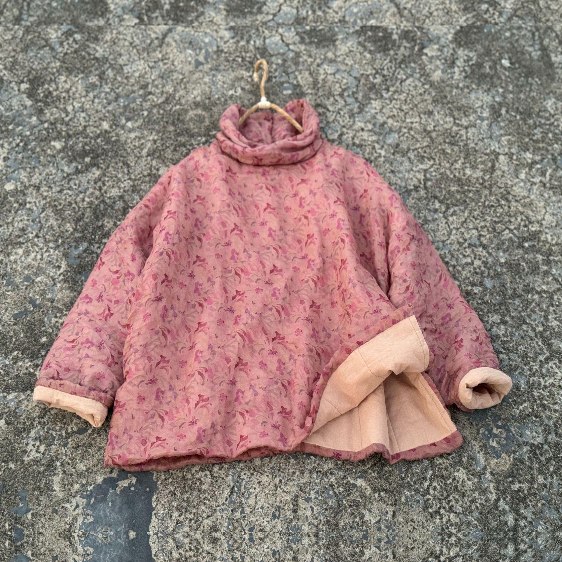 

Johnature Женский винтажный пуловер с цветочным принтом и длинным рукавом Зимние женские топы в китайском стиле One Size